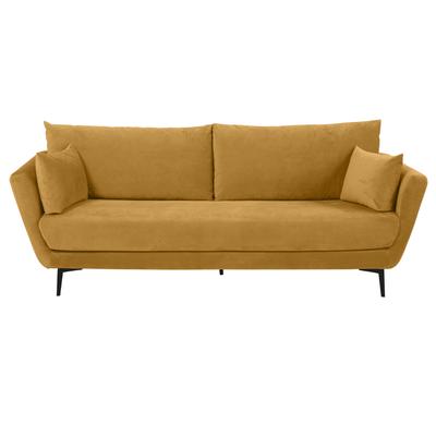 2/3-Sitzer-Sofa mit senfgelbem Samtbezug