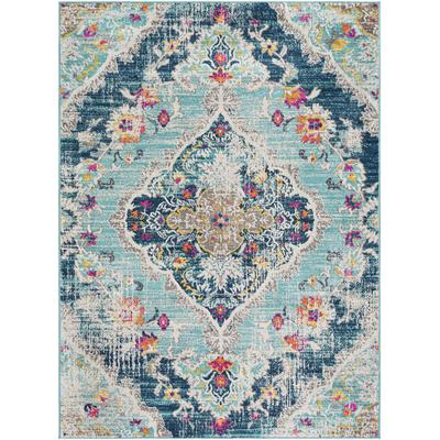 Vintage Orientalischer Teppich Mehrfarbig/Blau 160x215