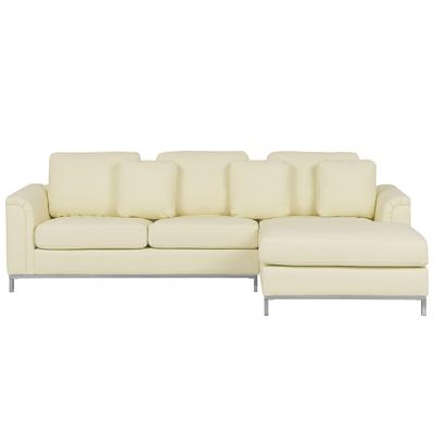 Ecksofa 4 personen aus Echtleder Beige