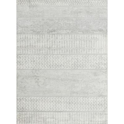 Skandinavischer Boho-Teppich Grau/Elfenbein 160x220