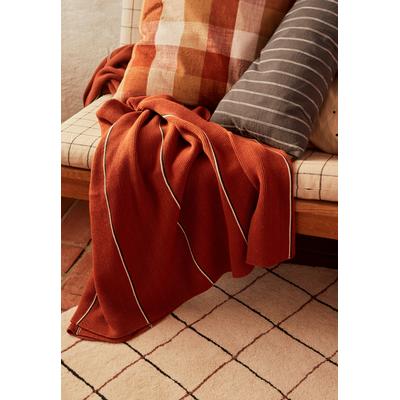Rote Decke aus organischer Baumwolle H184x134cm