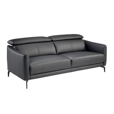 Sitzer Sofa aus schwarzem Rindsleder