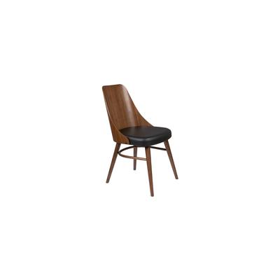 Sessel aus Holz und Leder, braun