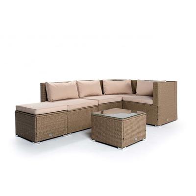 Gartensofa-Set mit 5 Sitzplätzen aus Synthetisches Rattan, beige