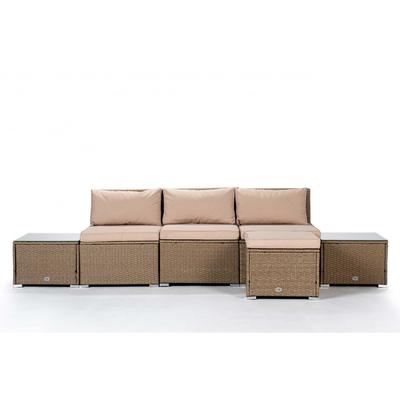 Gartensofa-Set mit 4 Sitzplätzen aus Synthetisches Rattan, beige