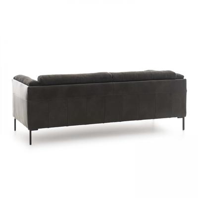 4-Sitzer-Sofa aus zwei Materialien Schwarz