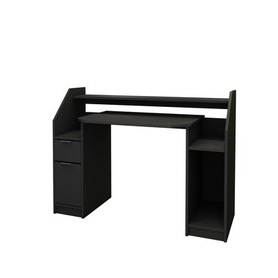 Schreibtisch mit Schublade 123x90 cm schwarz MDF ML-Design
