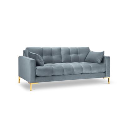 2-Sitzer Sofa aus Samt, hellblau