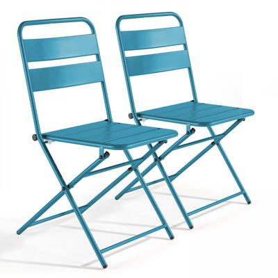 2er-Set faltbarer Gartenstühle Pazifisch blau