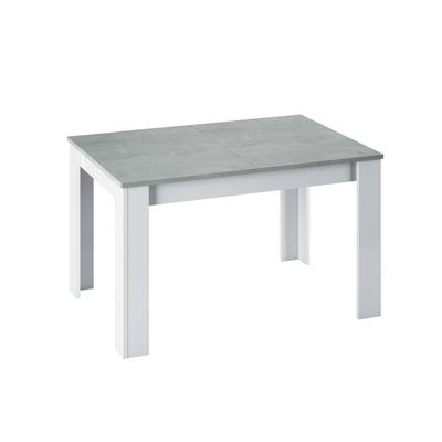 Ausziehbarer Tisch mit Betonholzeffekt, weiß 190x90h78 cm