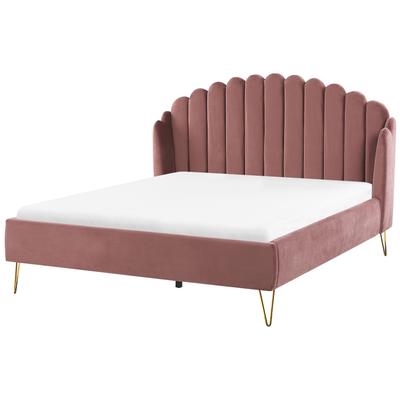 Doppelbett Stoff rosa 160x200