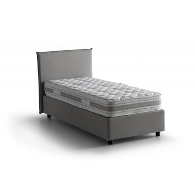 Doppelbett aus Stoff grau 140x190 cm