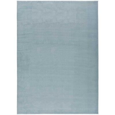 Einfarbiger waschbarer Teppich in blau, 140X200 cm