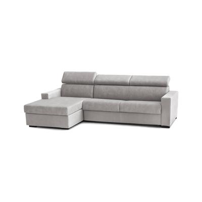 Sofa mit Halbinsel aus Stoff grau 140x95 cm
