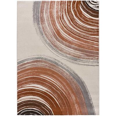 Geometrischer Teppich in Terrakotta-Tönen, 135x190 cm