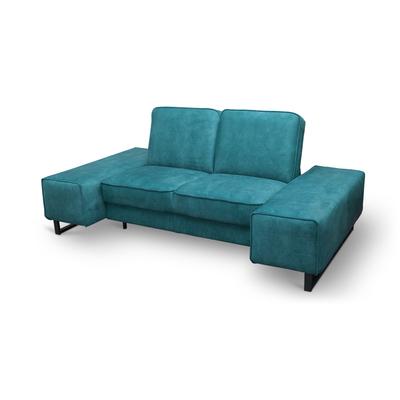 Zweisitzer-Sofa aus Holz in blau