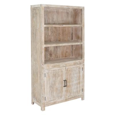 Mehrzweckschrank 110x210x45cm natur/weiß aus Holz