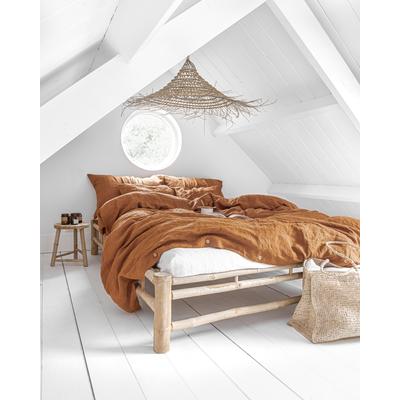 Bettbezug aus Leinen, Braun, 220x220 cm