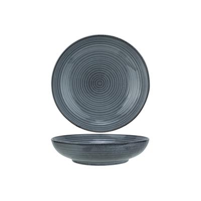 4er-Set tiefe Teller aus Steingut, grau, D22 cm