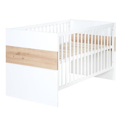 Mitwachsendes Baby-Gitterbett, 70x140cm, Weiß/Artisan Eiche