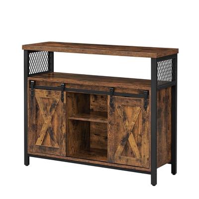 Sideboard mit 2 Schiebetüren in dunklem Holzeffekt - L100 x H80 cm