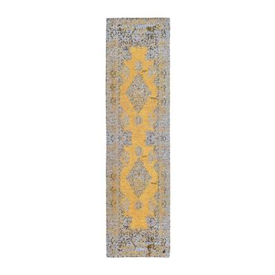 Teppich im Vintage-Orient-Stil, flach gewebt, Gold, 060x230 cm