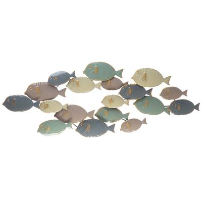 Wanddekoration Metall mehrfarbig Fische