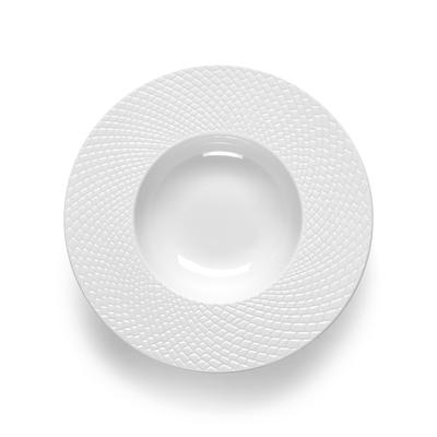 6er Set tiefe Teller aus Porzellan, Weiß