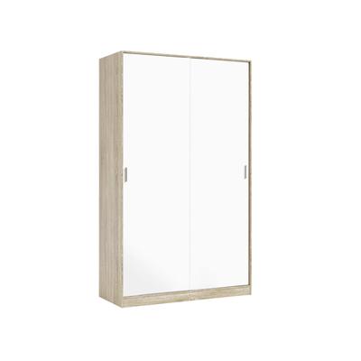 Kleiderschrank 2 Türen Holzeffekt eiche, weiß 120x50 cm