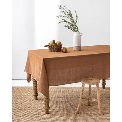 Tischdecke aus Leinen, Braun, 200x200 cm