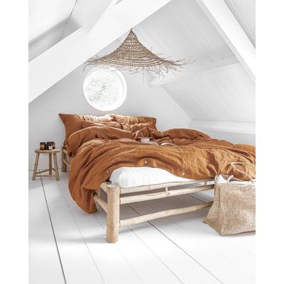 Bettbezug-Set aus Leinen, Braun, 260x220 cm