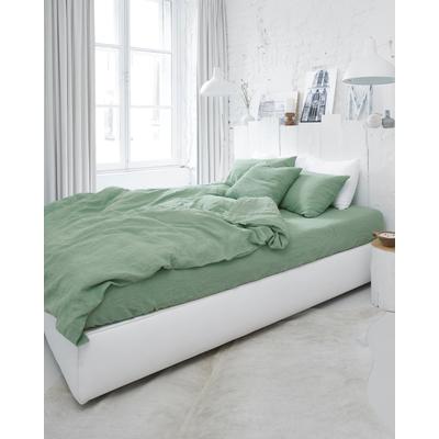 Bettbezug-Set aus Leinen, Grün, 260x220 cm