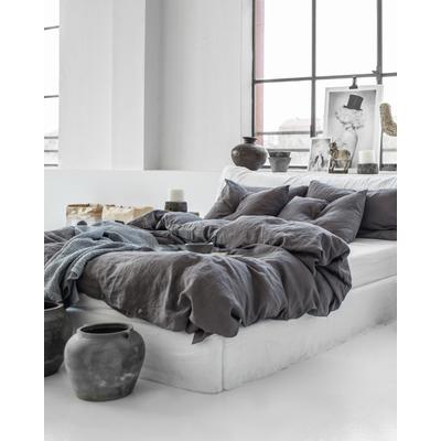 Bettbezug-Set aus Leinen, Grau, 220x220 cm