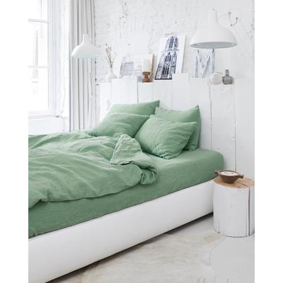 Bettwäsche-Set aus Leinen, Grün, 150x200x25cm