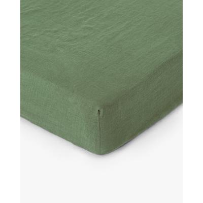 Spannbettlaken aus Leinen, Grün, 150x200x23 cm