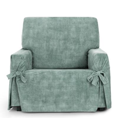 Schmutzabweisender Sesselbezug mit marineblauen Bändern 80-120