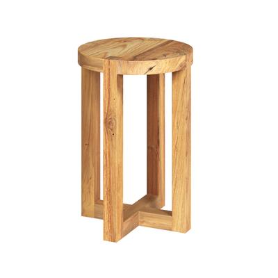 Runder Hocker aus recyceltem Teakholz, H45,5 cm