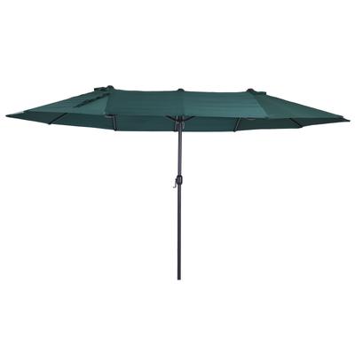 Sonnenschirm mit Schirmständer 460 x 270 x 240 cm dunkelgrün