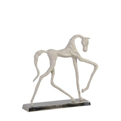 Pferde-Figur aus Aluminium, weiß, L 57 cm