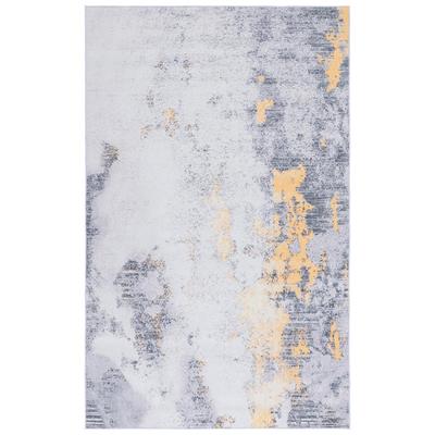 Teppich Polyester Grau/Gold 185 X 275