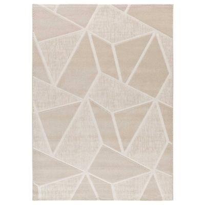 Geometrischer Relief-Teppich, weiß, 160x230 cm