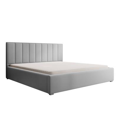 Bett mit Polsterrahmen und Bettkasten, Hellgrau, 200 cm
