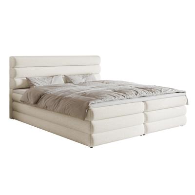 Boxspringbett mit Bettkasten, Hellbeige, 140 cm