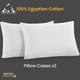 (2 x Pillowcases: 50 x 75 cm) Egyptian Cotton Duvet Quilt Cover Bedding Set Luxury Flat Bed Sheets & Pillowcases