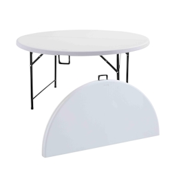 Oviala Business Rekkem Klapptisch rund 150 x 150 x 74cm Weiß Image