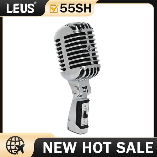 LEUS LAC50 - 55SH Microphone classique Vintage filaire professionnel Microphone Vocal dynamique pour Performance en direct karaoké