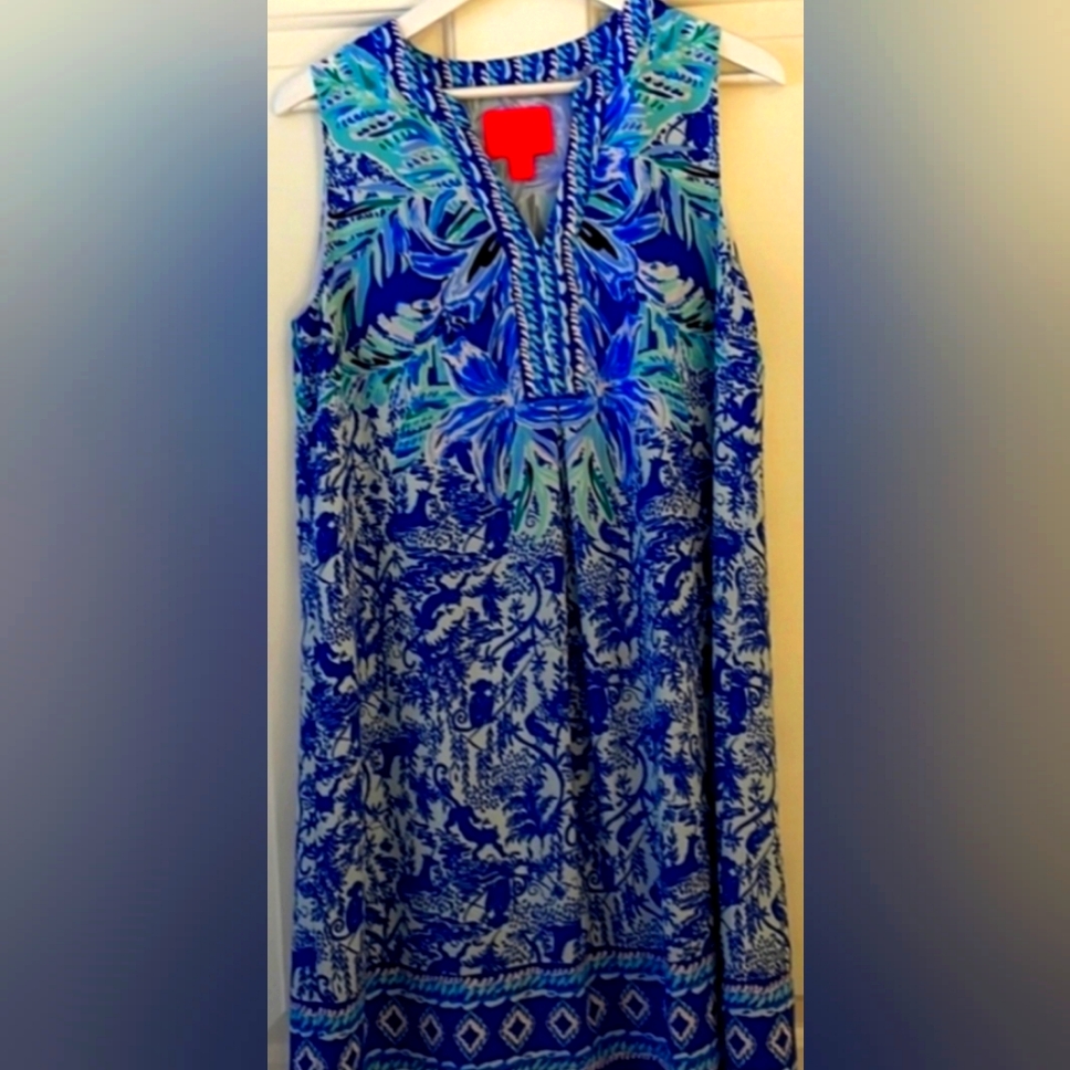 Lilly Pulitzer Dresses | Lilly Pulitzer Evah Dress. Gorgeous Yet Still Comfy Dress! Lilly Shift Tunic | Color: Blue/Green | Size: M