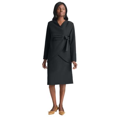 Plus Size Women's 2-Piece Wrap Jacket Skirt Suit by Jessica London in Black (Size 20)