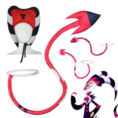 Blitzo Moxxie Millie Schwanz Cartoon Helluva Cosplay Chef Cosplay Kostüm Zubehör Requisiten Erwachsenen Unisex Halloween Maskerade Requisiten Image