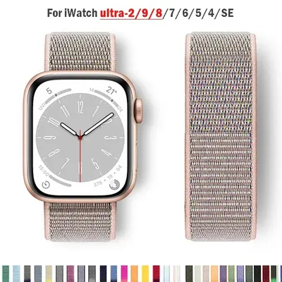 Nylonschlaufe für Apple Watch Band 44 mm 40 mm 45 mm 41 mm 42 mm 38/45 mm Sportarmband iWatch Serie Image